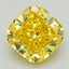 1.56 Ct. Fancy Vivid Yellow Cushion Lab Grown Diamond