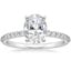 Platinum Petite Shared Prong Half Coverage Diamond Ring, smalltop view