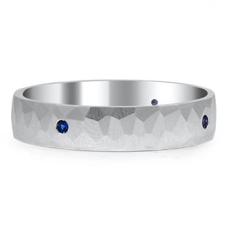 Custom Everest Ring with Flush-Set Blue Sapphires