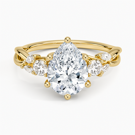 18K Yellow Gold Willow Three Stone Diamond Ring (1/3 ct. tw.)