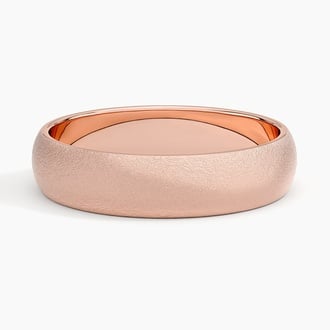 Sandblast Comfort Fit 5mm Wedding Ring in 14K Rose Gold