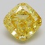 5.07 Ct. Fancy Intense  Yellow Cushion Lab Grown Diamond