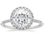 Platinum Cambria Halo Diamond Ring, smalltop view
