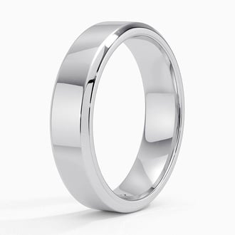 High Polish Beveled Edge Wedding Ring