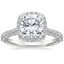 18K White Gold Tacori Petite Crescent Bloom Diamond Ring, smalltop view