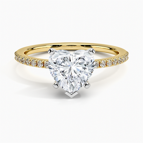 18K Yellow Gold Ballad Half Coverage Diamond Ring (1/8 ct. tw.)