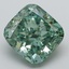 3.13 Ct. Fancy Vivid Green Cushion Lab Grown Diamond