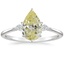 18K White Gold Petite Cometa Three Stone Diamond Ring, smalltop view