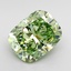 2.56 Ct. Fancy Vivid Green Cushion Lab Grown Diamond