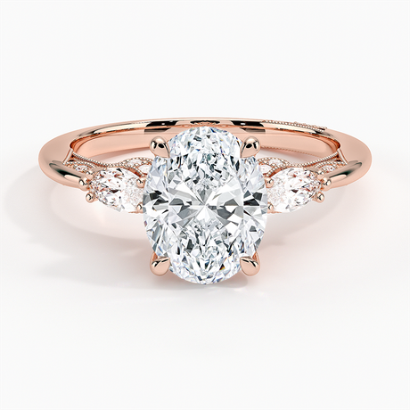 18K Rose Gold Simply Tacori Three Stone Marquise Diamond Ring