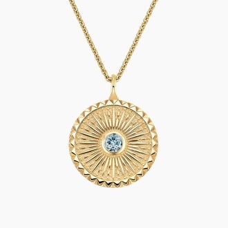 Sun Aquamarine Medallion Necklace