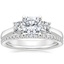 Platinum Petite Three Stone Trellis Diamond Ring (1/3 ct. tw.) with Luxe Ballad Diamond Ring (1/4 ct. tw.)