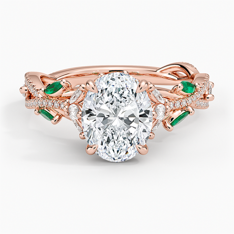 Luxe Secret Garden Lab Emerald and Diamond Ring