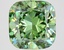 5.27 Ct. Fancy Vivid Green Cushion Lab Grown Diamond