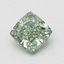 4.04 Ct. Fancy Vivid Green Cushion Lab Grown Diamond