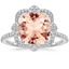 18K White Gold Reina Halo Diamond Ring, smalltop view