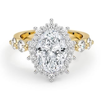 Custom Bordeaux Halo Diamond Ring