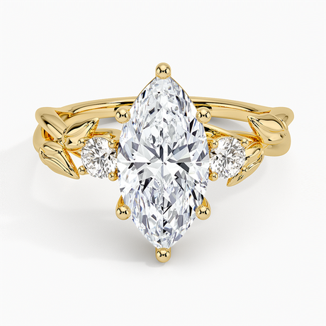 18K Yellow Gold Budding Willow Three Stone Diamond Ring
