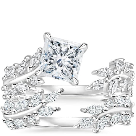 18K White Gold Sweeping Ivy Diamond Bridal Set (1 ct. tw.)