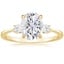 18K Yellow Gold Petite Selene Three Stone Diamond Ring (1/10 ct. tw.), smalltop view