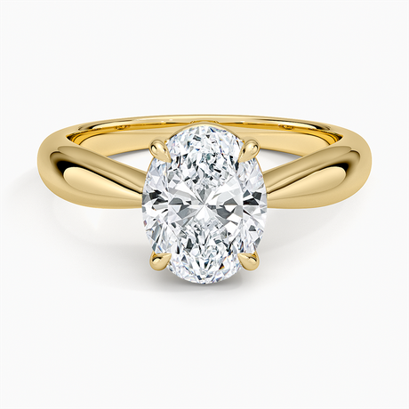 18K Yellow Gold Thea Tapered Solitaire Diamond Ring
