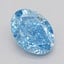 1.03 Ct. Fancy Vivid  Blue Oval Lab Grown Diamond