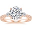 14K Rose Gold Bristol Diamond Ring, smalltop view