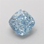 1.63 Ct. Fancy Vivid  Blue Cushion Lab Grown Diamond