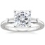 Platinum Tapered Baguette Three Stone Diamond Ring, smalltop view