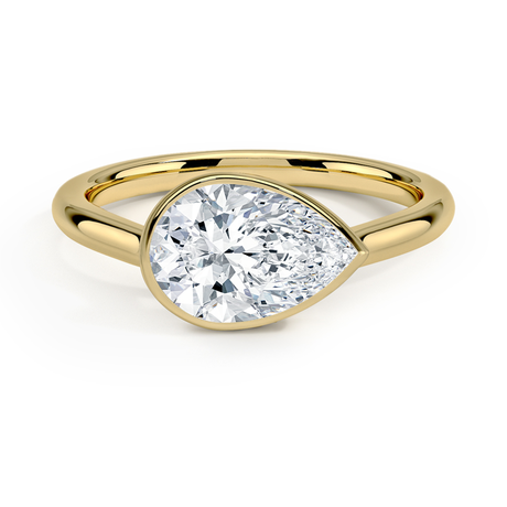 East-West Bezel Solitaire Ring