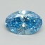 0.74 Ct. Fancy Vivid Blue Oval Lab Grown Diamond
