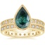 18K Yellow Gold Sinclair Art Deco Diamond Ring (1/6 ct. tw.) with Bellevue Art Deco Diamond Ring