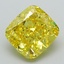 2.78 Ct. Fancy Vivid Yellow Cushion Lab Grown Diamond