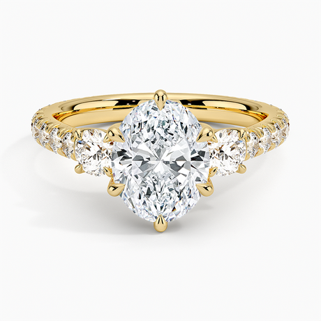 18K Yellow Gold Gramercy Three Stone Diamond Ring (3/4 ct. tw.)