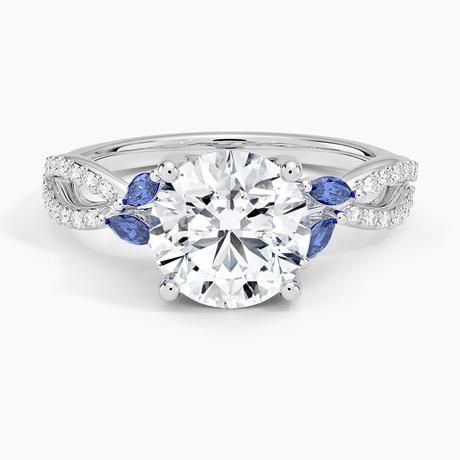 Diamond and Sapphire Engagement Ring