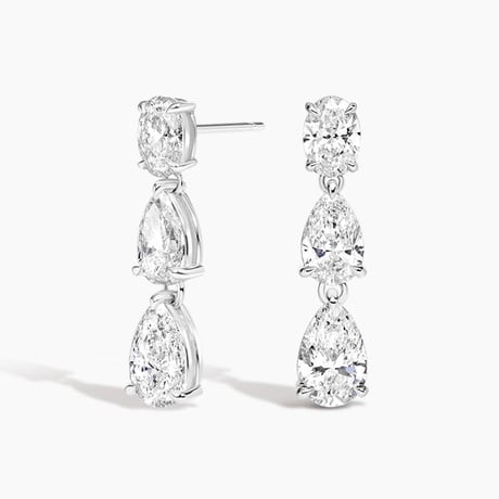 Tatiana Pear and Oval Diamond Drop Earrings