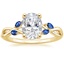 18K Yellow Gold Willow Ring With Sapphire Accents, smalltop view