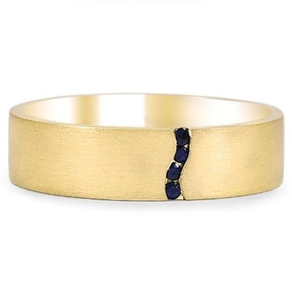 Custom Organic Channel Sapphire Horizon Ring