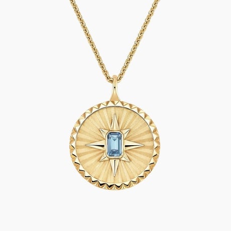 Star Aquamarine Medallion Necklace