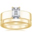18K Yellow Gold Alden Diamond Ring with 2.5mm Quattro Wedding Ring