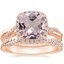 14K Rose Gold Petite Twisted Vine Halo Diamond Ring (1/4 ct. tw.) with Petite Luxe Twisted Vine Diamond Ring