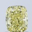 1.03 Ct. Fancy Vivid Yellow Cushion Lab Grown Diamond