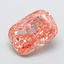 3.03 Ct. Fancy Vivid Orangy Pink Cushion Lab Grown Diamond