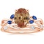 14K Rose Gold Willow Ring With Sapphire Accents with Winding Willow Diamond Ring (1/8 ct. tw.)