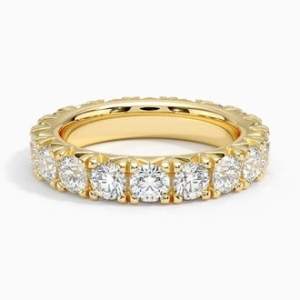 French Pavé Eternity Lab Diamond Ring (3 ct. tw.) in 18K Yellow Gold