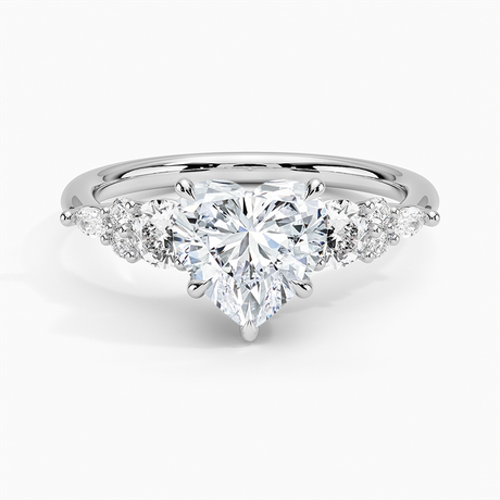 Three Stone Cluster Engagement Ring