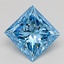 3.32 Ct. Fancy Vivid  Blue Princess Lab Grown Diamond