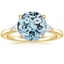18K Yellow Gold Aria Perfect Fit Three Stone Diamond Ring, smalltop view