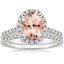 18KW Morganite Odessa Diamond Ring (1/5 ct. tw.) with Sonora Diamond Ring (1/8 ct. tw.), smalltop view