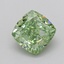 1.05 Ct. Fancy Vivid  Green Cushion Lab Grown Diamond